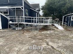 32 Aluminum Wheelchair Entry Ramp & Handrails Surface Scooter Mobility Access