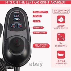 360W Electric Wheelchair Lightweight Folding Wheelchair for Adults Seniors Black