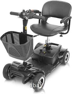 4-Wheel Electric Powered Wheelchair, Mobility Scooter Compact Heavy Duty, Black