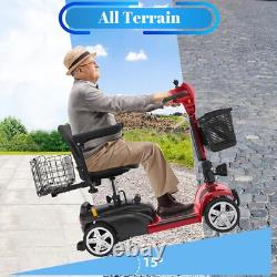 4 Wheel Folding Mobility Scooter for the Seniors Electric Wheelchair WithHeadlight