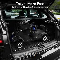 4 Wheel Mobility Scooter All Terrain Electric Scooter for Adult Senior 2 Baskets