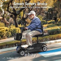 4 Wheel Mobility Scooter All Terrain Electric Scooter for Adult Senior 2 Baskets