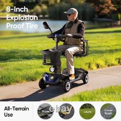 4 Wheel Mobility Scooter All Terrain Electric Scooter for Adult Senior 2 Baskets