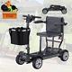 4 Wheel Mobility Scooter Compact Folding Portable To Travel Wheelchair Black