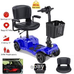 4 Wheel Mobility Scooter, Electric Power Mobile Scooters for Seniors Adult Blue