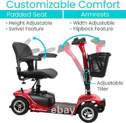 4 Wheel Mobility Scooter Electric Powered Wheelchair Device Compact Heavy Du