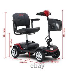 4 Wheel Mobility Scooter Electric Powered Wheelchair Device for Travel 8KM/H