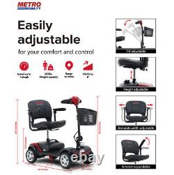 4 Wheel Mobility Scooter Electric Powered Wheelchair Device for Travel 8KM/H