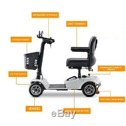 4 Wheel Mobility Scooter Electric Powered Wheelchair for Travel Adults Elderly