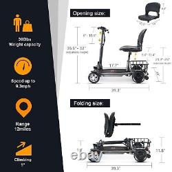 4 Wheel Mobility Scooter-Lightweight Compact, TSA Approved-Long Range Battery