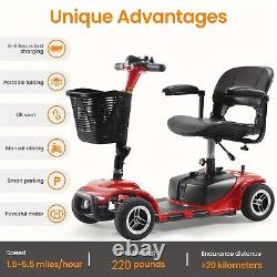 4 Wheel Mobility Scooter Power Folding Travel Electric Wheelchairs Scooters New
