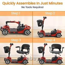 4 Wheel Mobility Scooter Power Folding Travel Electric Wheelchairs Scooters New