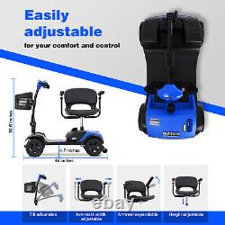 4 Wheel Mobility Scooter Powered Wheelchair Electric Compact for Travel Cleaning