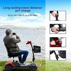 4 Wheel Mobility Scooter Powered Wheelchair Electric Device Compact Travel