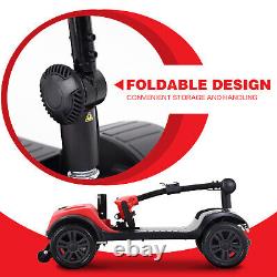 4 Wheel Mobility Scooter Powered Wheelchair Electric Device Compact Travel Fold