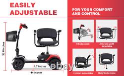 4 Wheel Mobility Scooter Powered Wheelchair Electric Device Compact Travel Fold