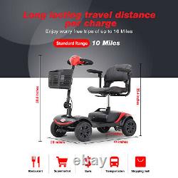 4 Wheel Mobility Scooter Powered Wheelchair Electric Device Compact Travel use