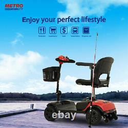 4 Wheel Mobility Scooter Powered Wheelchair Electric Device Compact for Travel