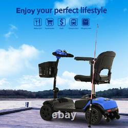 4 Wheel Mobility Scooter Powered Wheelchair Electric Device Compact for Travel