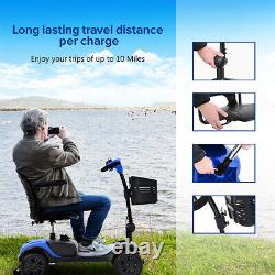 4 Wheel Mobility Scooter Powered Wheelchair Electric Device Compact for Travel