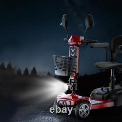 4 Wheel Mobility Scooters for Seniors, Folding Electric Powered Wheelchair, Red