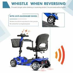 4-Wheeled Electric Mobility Scooter Powered Wheelchair Device Compact for Travel