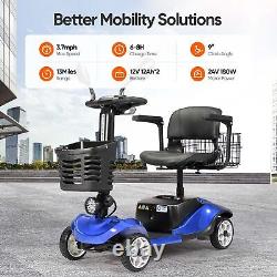 4 Wheels Adjustable Mobility Scooter Power Wheelchair for Seniors with 2 Baskets