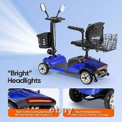 4 Wheels Adjustable Mobility Scooter Power Wheelchair for Seniors with 2 Baskets