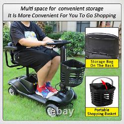 4 Wheels Elderly Seniors Electric Mobility Scooter Powered Wheelchair B Black