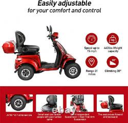 4 Wheels Electric Mobility Scooter 1000W 60V 20AH Motor Wheelchair for Seniors