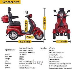 4 Wheels Electric Mobility Scooter Heavy Duty Travel Power Wheel Chairs 3 Speeds