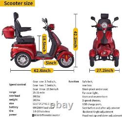 4 Wheels Electric Mobility Scooter Heavy Duty Travel Power Wheel Chairs 800W 60V