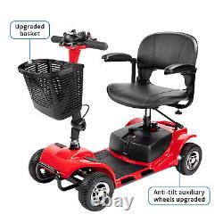 4 Wheels Folding Mobility Scooter Power Wheel Chair Electric Device Adult Travel