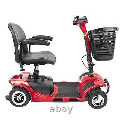 4 Wheels Folding Mobility Scooter Power Wheel Chair Electric Device Adult Travel