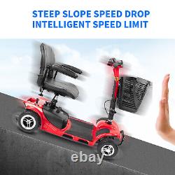 4 Wheels Folding Mobility Scooter Power Wheel Chair Electric Device Adult Travel