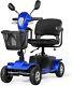 4 Wheels Mobility Scooter Electric Power Wheel Chair Slop Protection Auto Brakes