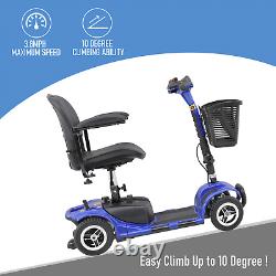 4 Wheels Mobility Scooter Electric Power Wheel Chair withAdjustable Seat+Handrail