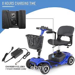 4 Wheels Mobility Scooter Electric Power Wheel Chair withAdjustable Seat+Handrail