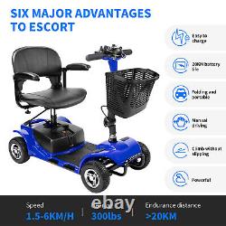 4 Wheels Mobility Scooter Electric Powered Wheelchair Device for Travel Adults