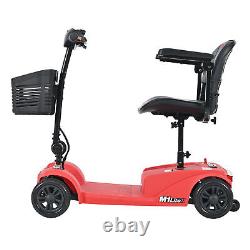 4 Wheels Mobility Scooter Folding Electric Wheel Chair 300W Home Travel Red