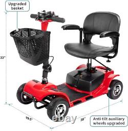 4 Wheels Mobility Scooter Power FoldingTravel Wheelchair Scooter Swivel Seats US