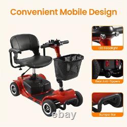 4 Wheels Mobility Scooter Power FoldingTravel Wheelchair Scooter Swivel Seats US