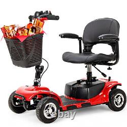 4 Wheels Mobility Scooter Power FoldingTravel Wheelchair Scooter With Swivel Seats