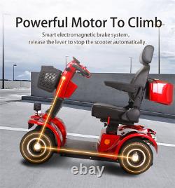 4 Wheels Mobility Scooter Power Travel Wheel Chair 500W 48V 20AH Battery Motor