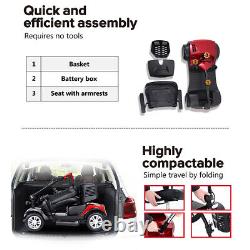 4 Wheels Mobility Scooter Power Wheel Chair Electric Device Compact with LED Light