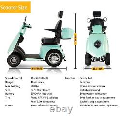 4 Wheels Mobility Scooter Power Wheelchair 800W Electric Scooters Home Travel