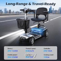 4 Wheels Mobility Scooter for Adults & Seniors, Lightweight Foldable 5 MPH Speed