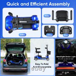 4 Wheels Mobility Scooters Power Wheel Chair Electric Device Compact With Mirror