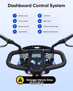 4 Wheels Mobility Scooters Power Wheel Chair Electric Device Compact With Mirror