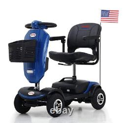 4 Wheels Portable Electric Mobility Scooter Power Wheel Chair Device Foldable